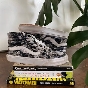 Floral Leather High Top Vans